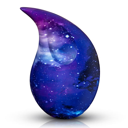 Cosmic Galaxy Teardrop Urns For Human Ashes Standard Adult Size 12" Inch