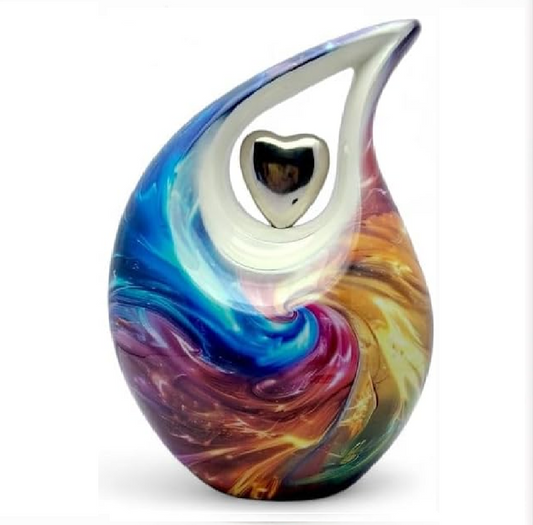 Abstract Rainbow Teardrop Urns for ashes Large Size