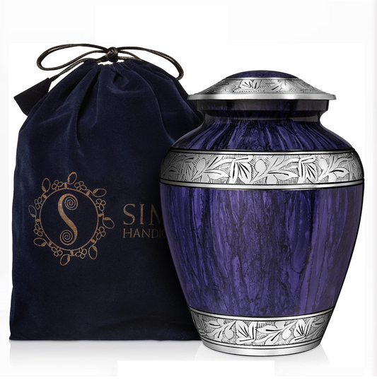 Large Purple Cremation Urns For Ashes For Both Adult Male and Female